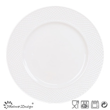 Set de cena de porcelana de 27cm con diseño en relieve